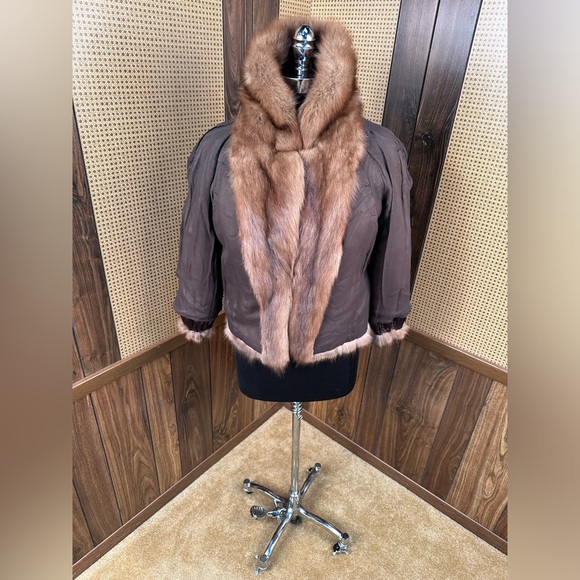 BEAUTIFUL VINTAGE NATURAL RUSSIAN SABLE FUR COAT JACKET BOLERO SMALL 4 - 6 - Picture 6 of 10